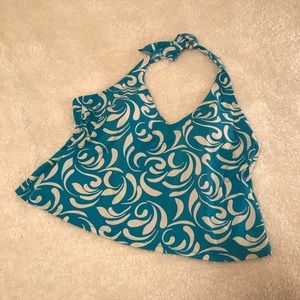 St. John’s Bay Plus Size Blue Halter Swim Top